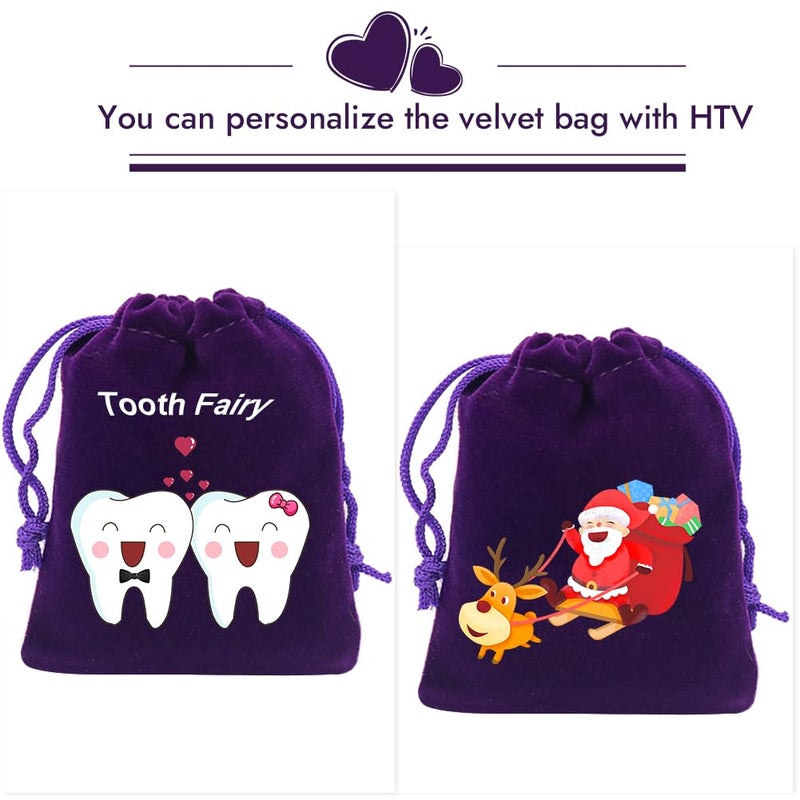 HRX Package Small Velvet Jewelry Bags with Drawstring, 20pcs Velvet Cloth Gift Pouches Purple (3x4 inches) - Image 4